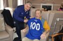 Fred Pye getting beloved Everton shirt from player